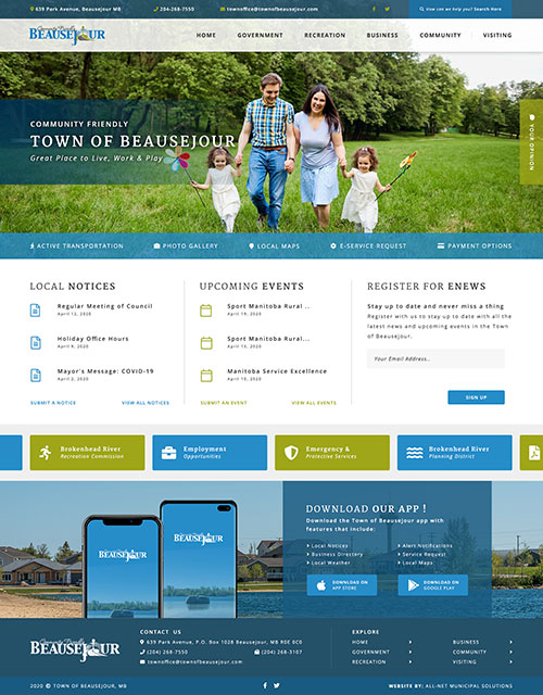 Beausejour - Home Page mock