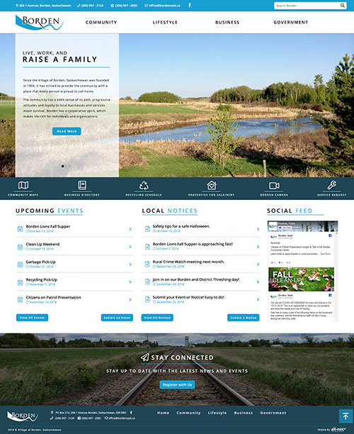 Borden - Home Page mock