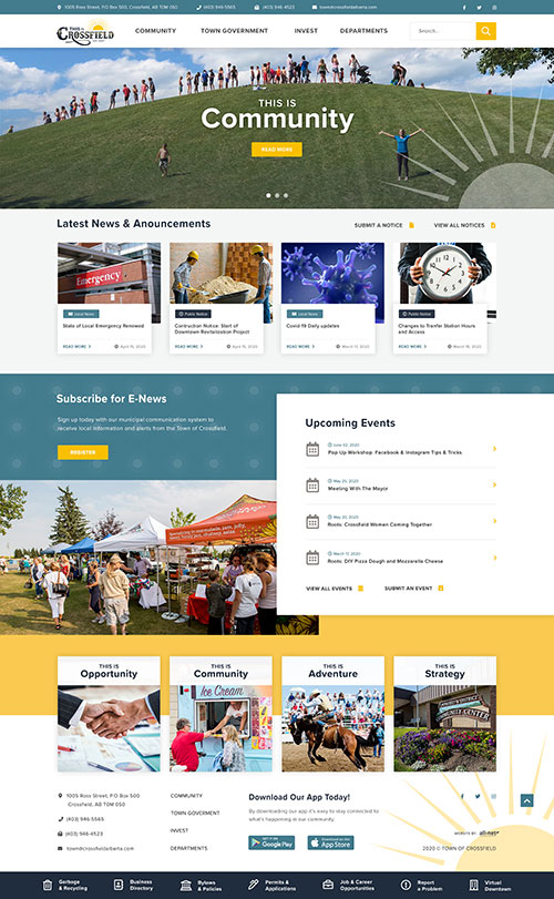 Crossfield - Home Page mock