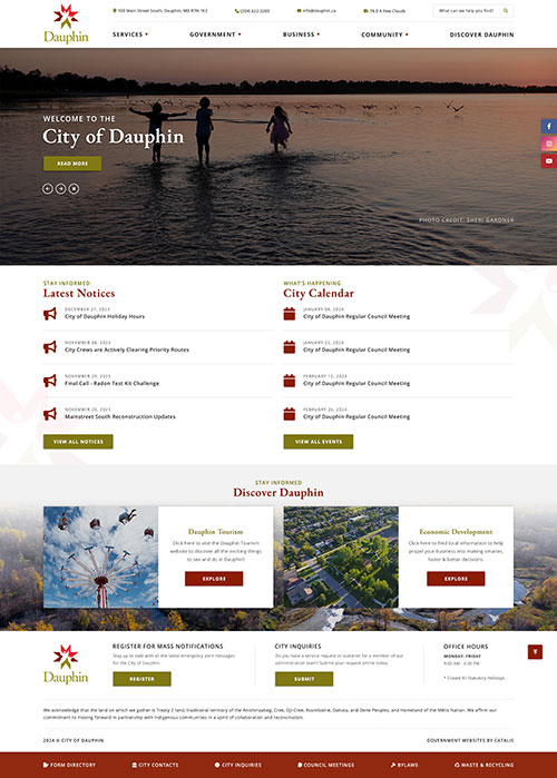 Dauphin - Home Page mock