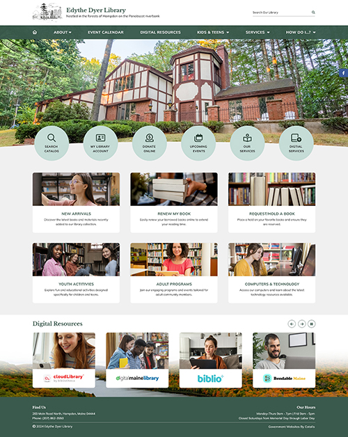 Hampden Library - Home Page mock