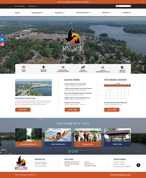 Rice Lake - Home Page mock