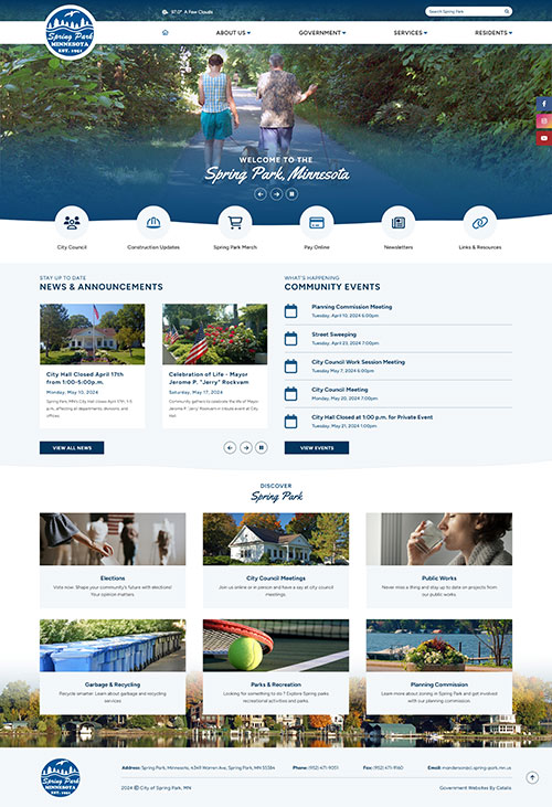 Spring Park - Home Page mock