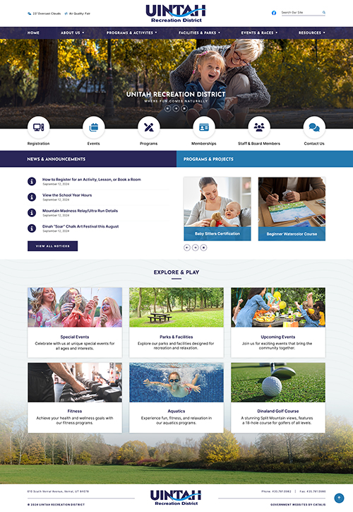 UINTAH - Home Page mock