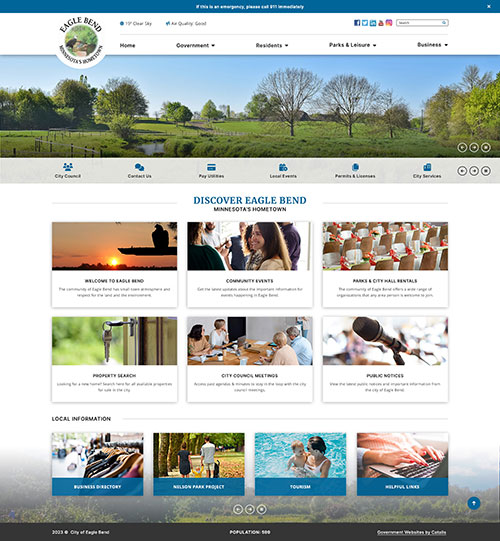 Eagle Bend - Home Page mock