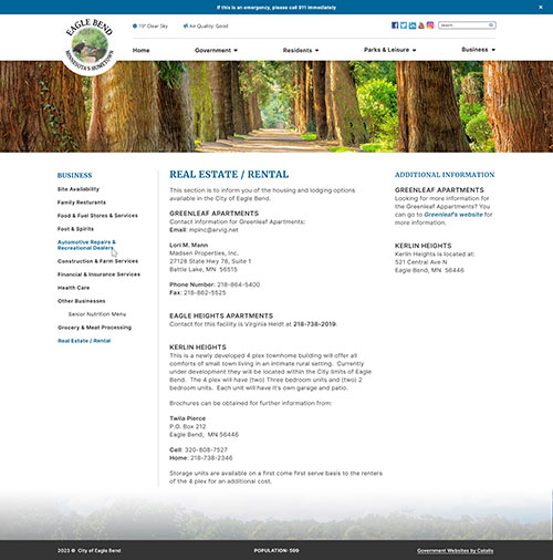 Eagle Bend - Inner Page mock