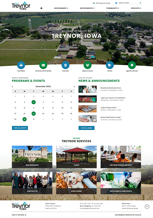 Treynor - Home Page mock