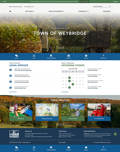 Weybridge - Home Page mock